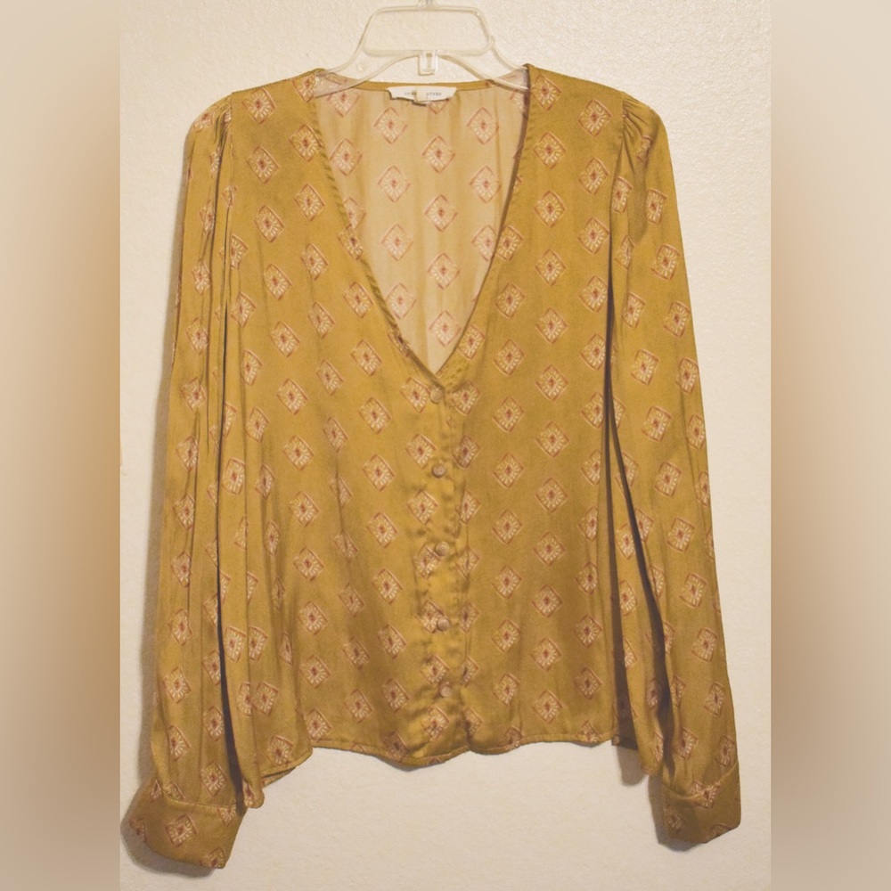 Mustard Yellow Button Up Blouse